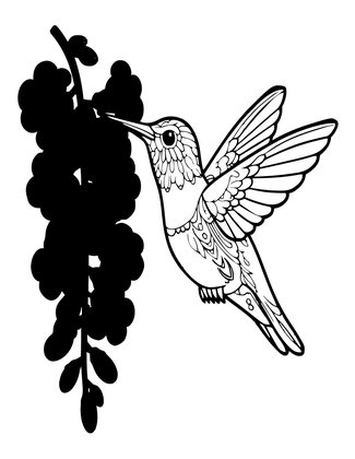 Trumpet Vine - Free printable coloring page