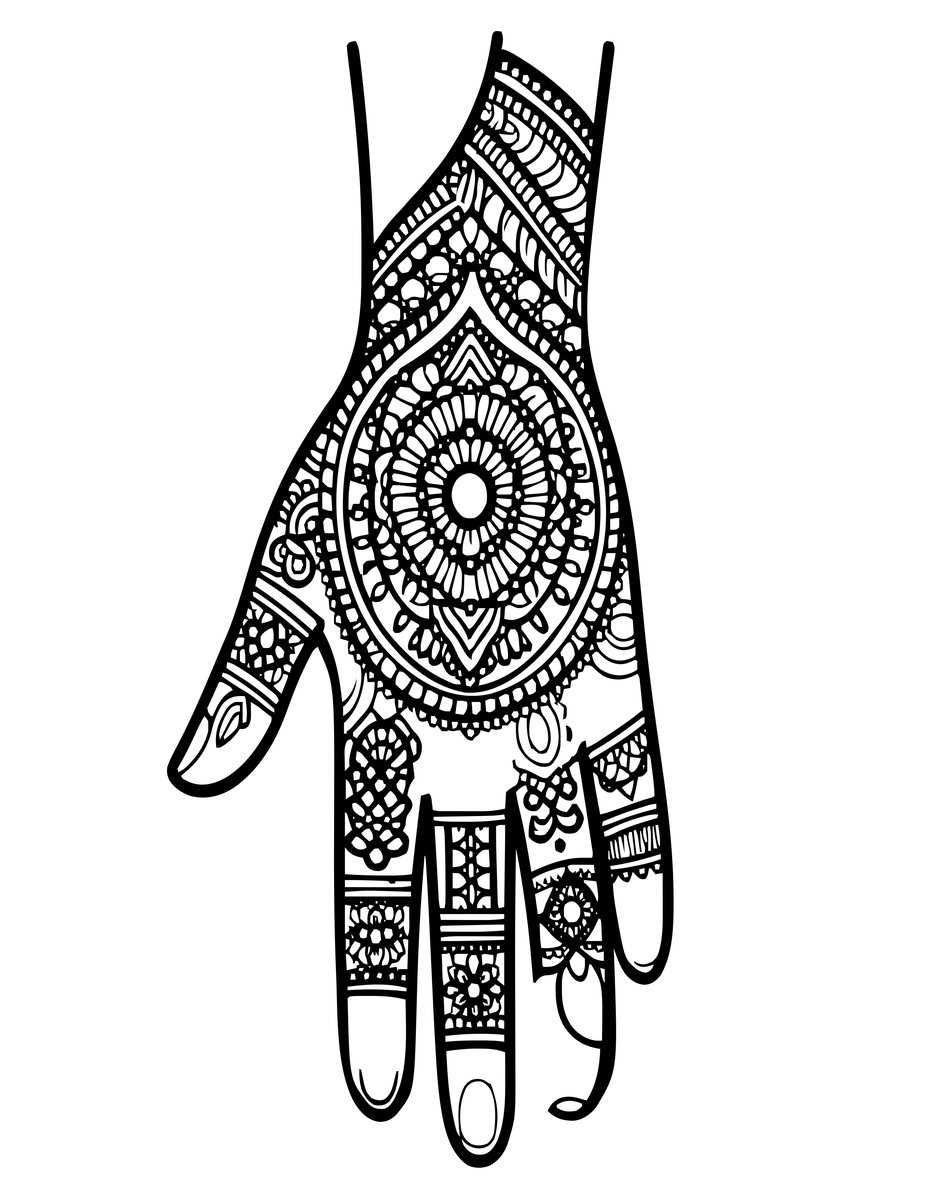 Half-Hand Design - free printable coloring page