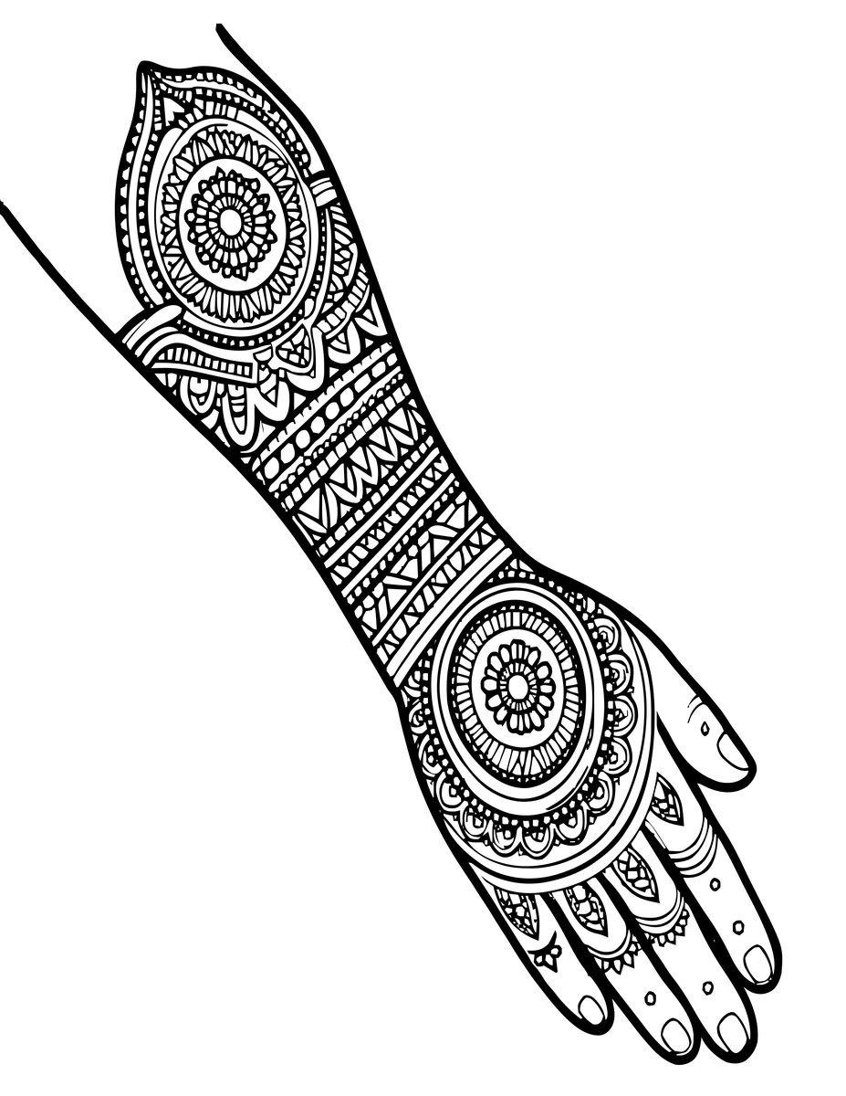 Full Arm Sleeve - free printable coloring page