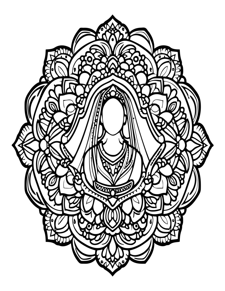 Bridal Hand - free printable coloring page