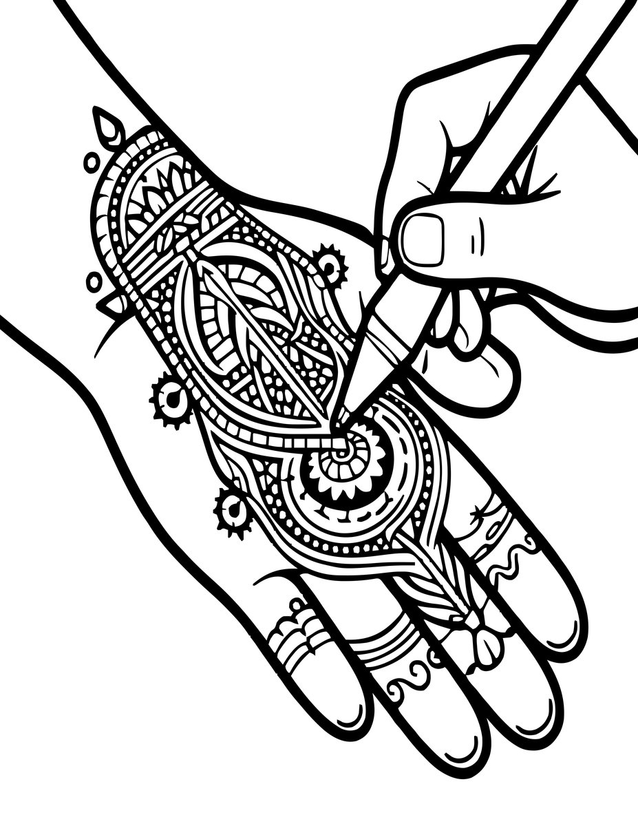 Henna Cone - free printable coloring page
