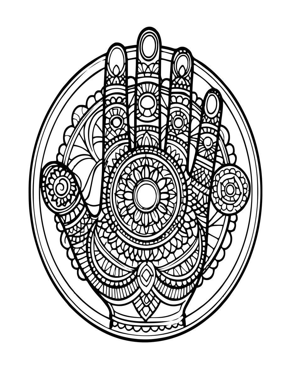 Circular Medallion - free printable coloring page
