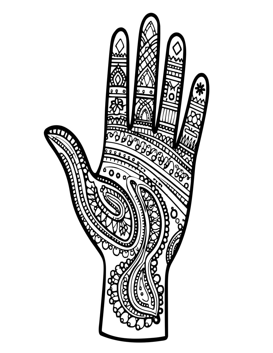 Paisley Flow - free printable coloring page