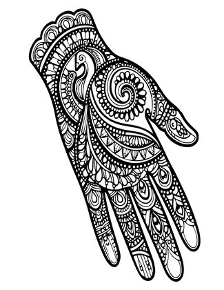 Full Hand - Free printable coloring page