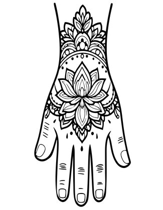 Lotus Wrist - Free printable coloring page