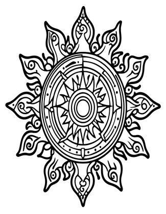 Sun and Moon - Free printable coloring page
