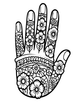 Floral Ring - Free printable coloring page