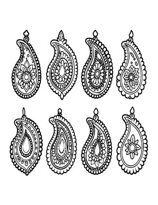 Mango Motif - Free printable coloring page