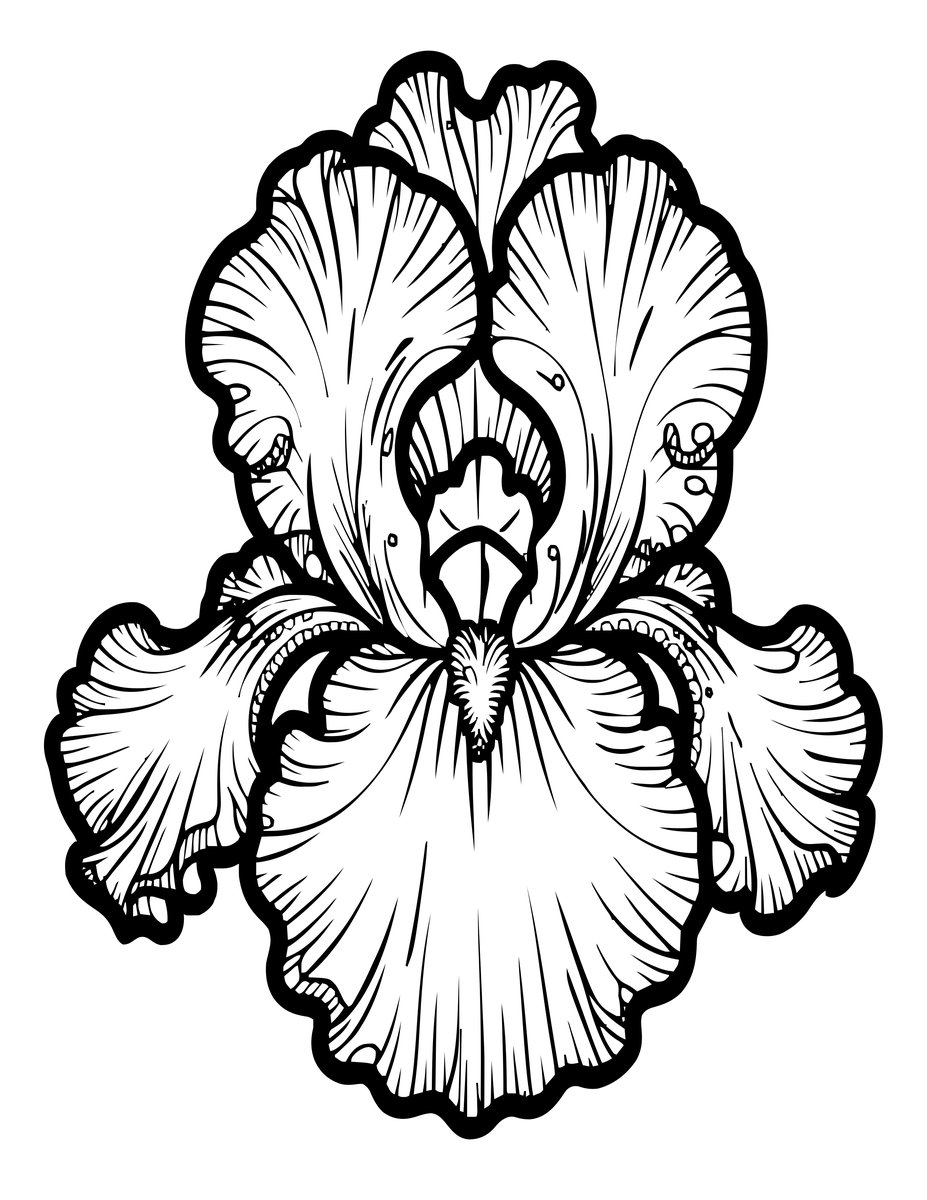 Iris Watercolor - free printable coloring page