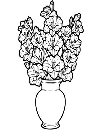 White Gladiolus - Free printable coloring page