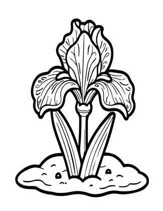 Dwarf Iris - Free printable coloring page