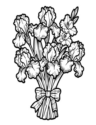 Mixed Bouquet - Free printable coloring page