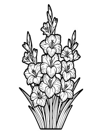 Gladiolus Arrangement - Free printable coloring page