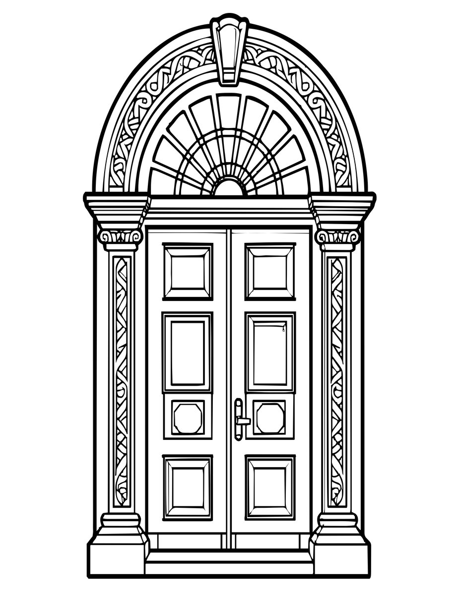 Italian Doorway - free printable coloring page