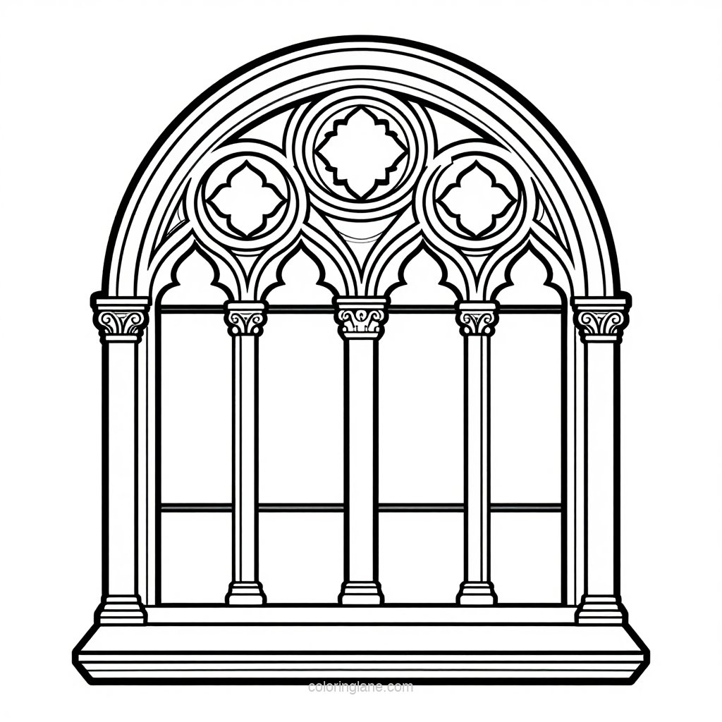 Italian Courtyard - free printable coloring page