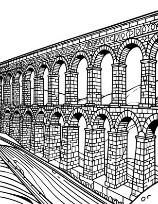 Roman Aqueduct - Free printable coloring page