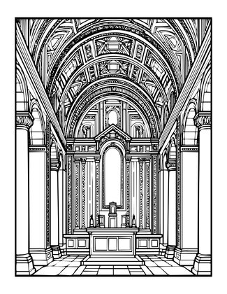 Sistine Chapel - Free printable coloring page