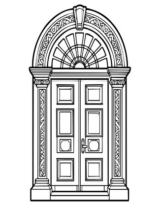Italian Doorway - Free printable coloring page