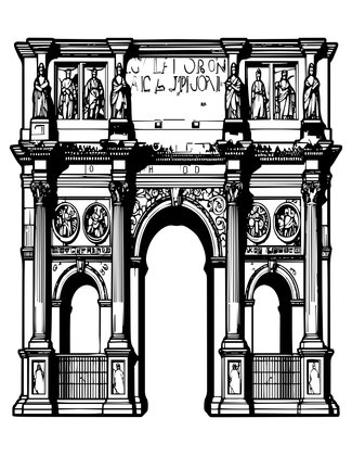 Roman Triumphal Arch - Free printable coloring page
