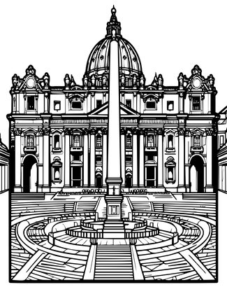 St Peter's Square - Free printable coloring page