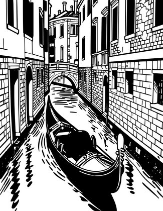 Gondolier - Free printable coloring page