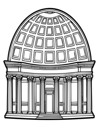 Pantheon - Free printable coloring page