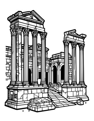 Roman Forum - Free printable coloring page