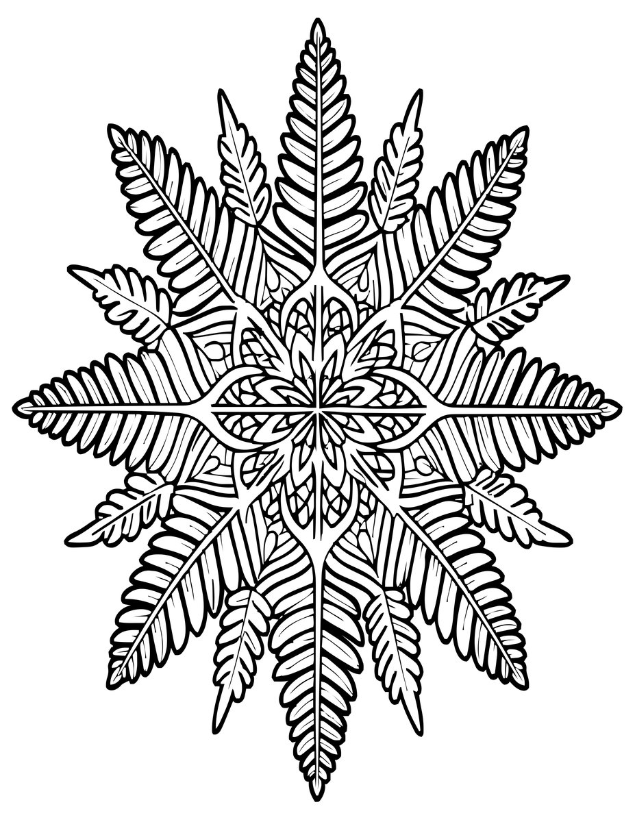 Fern Mandala - free printable coloring page