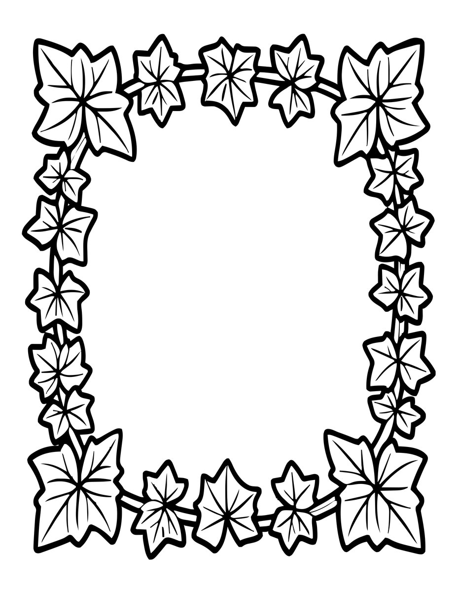 Ivy Border - free printable coloring page