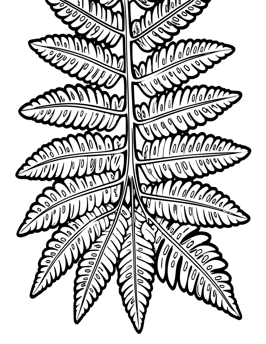 Fern Spores - free printable coloring page