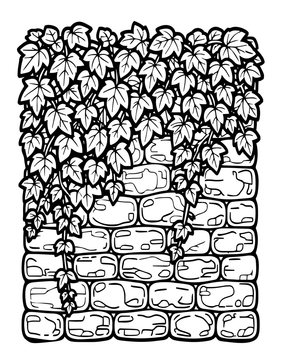 Ivy Wall - free printable coloring page
