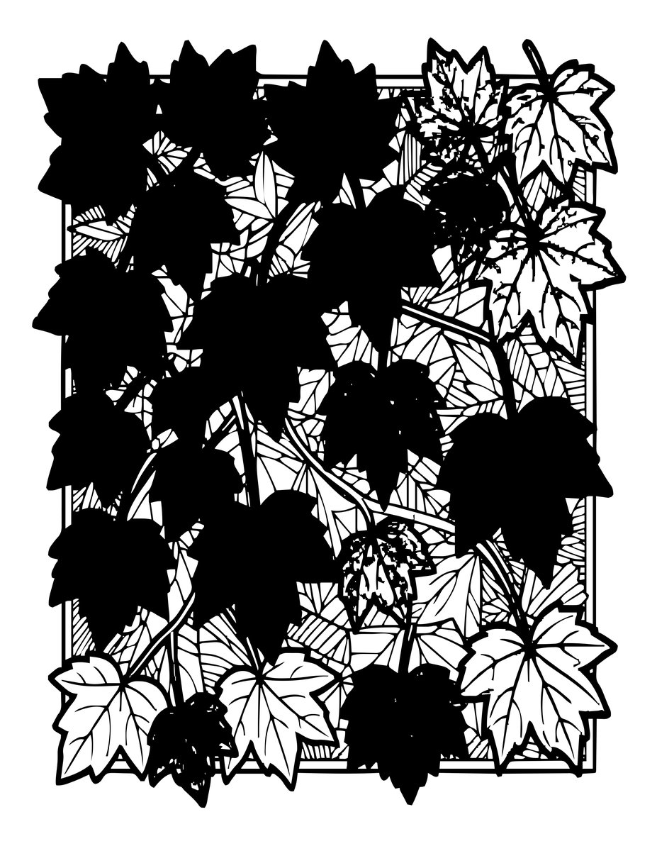 Autumn Ivy - free printable coloring page