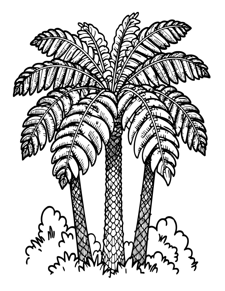 Tree Fern - free printable coloring page