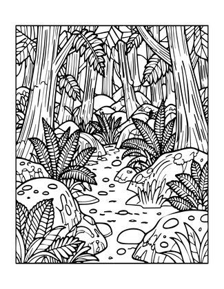 Fern Glade - Free printable coloring page