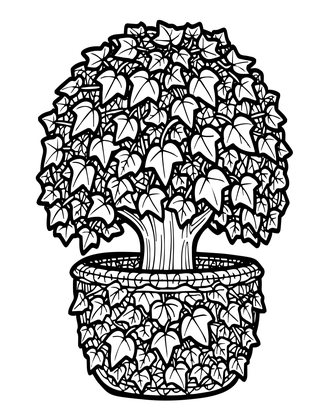 Ivy Topiary - Free printable coloring page