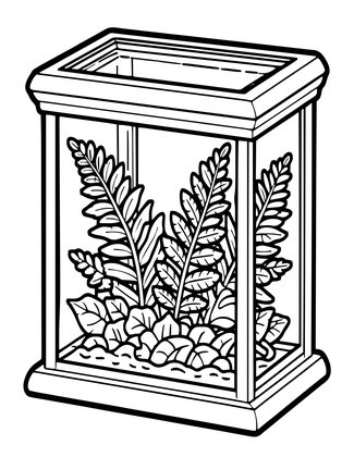 Victorian Fern Case - Free printable coloring page