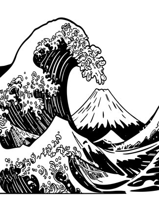 Great Wave - Free printable coloring page