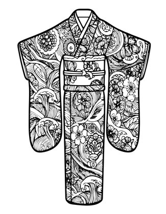 Kimono Patterns - Free printable coloring page