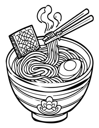 Ramen Bowl - Free printable coloring page
