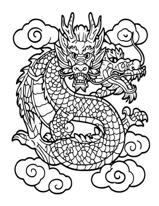 Dragon Scroll - Free printable coloring page