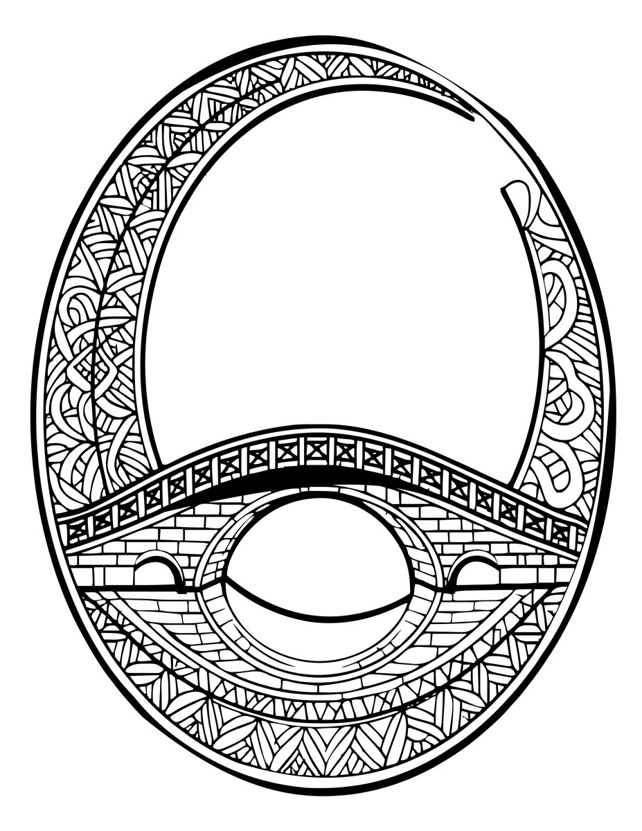 Bridge and Moon - free printable coloring page