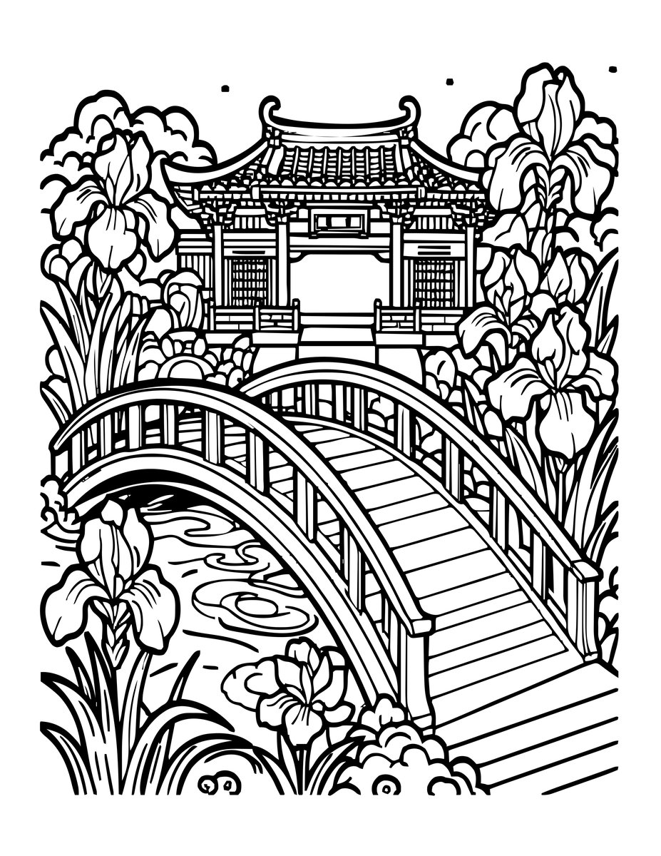 Zigzag Bridge - free printable coloring page