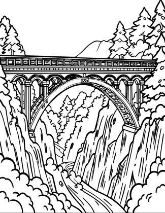Nikko Sacred Bridge - Free printable coloring page