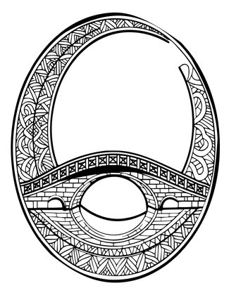 Bridge and Moon - Free printable coloring page