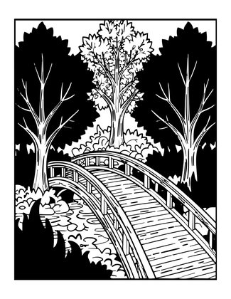 Bridge and Maple - Free printable coloring page