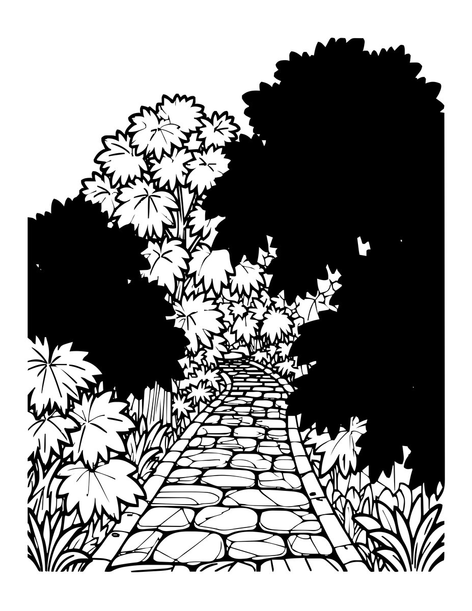 Autumn Maples - free printable coloring page
