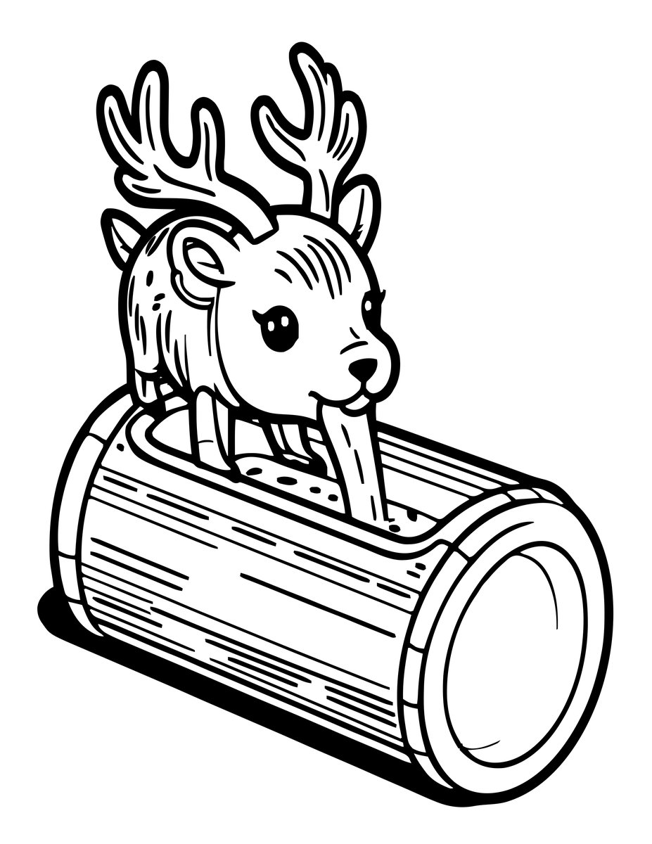 Bamboo Water Feature - free printable coloring page