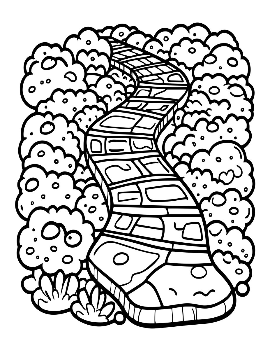Stepping Stone Path - free printable coloring page