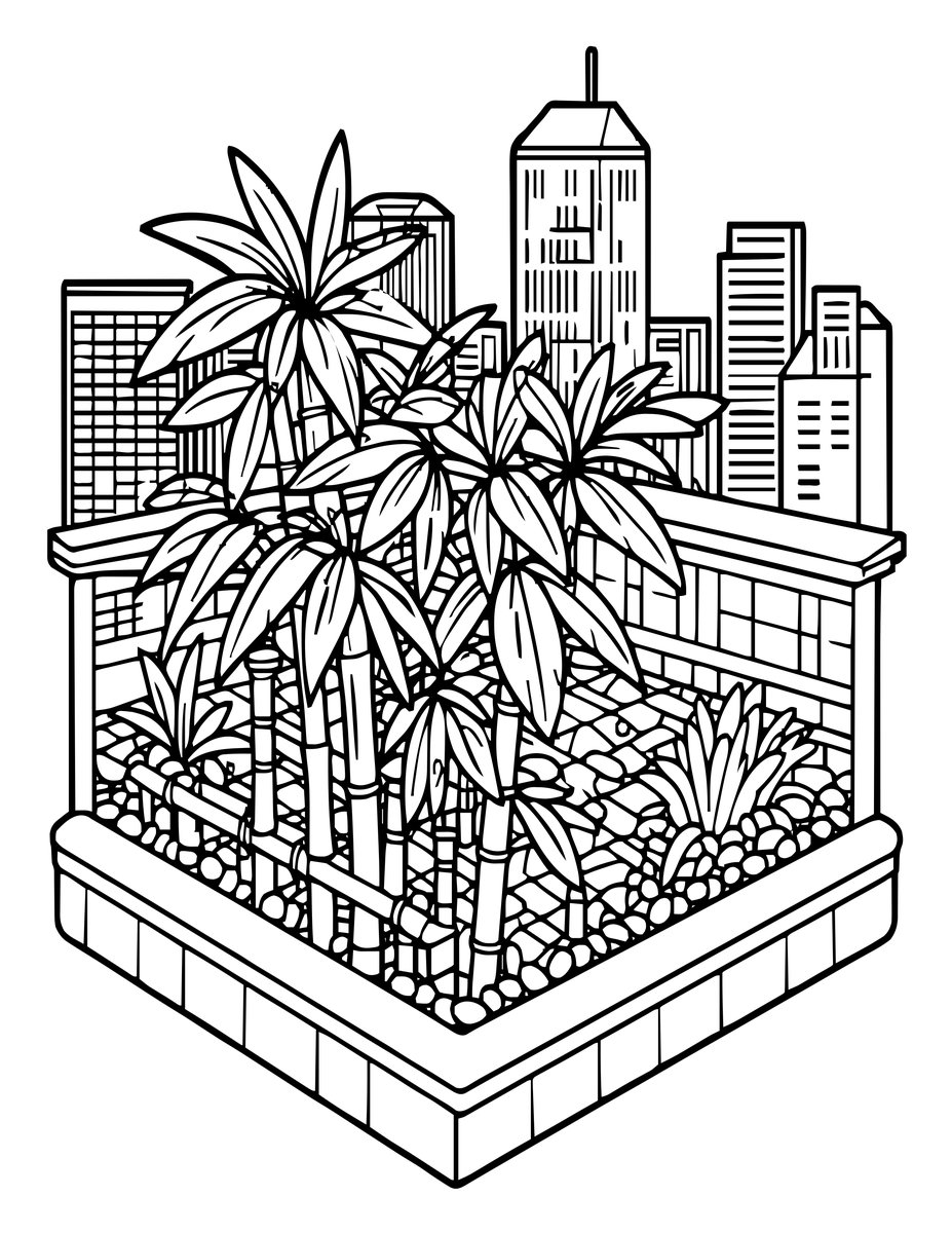 Nishiki Market Garden - free printable coloring page