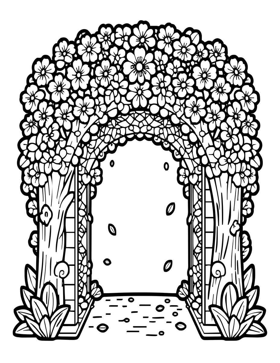 Cherry Blossoms - free printable coloring page
